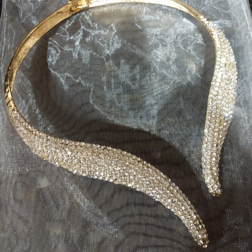 Unique Statement Gold Rhinestone Choker